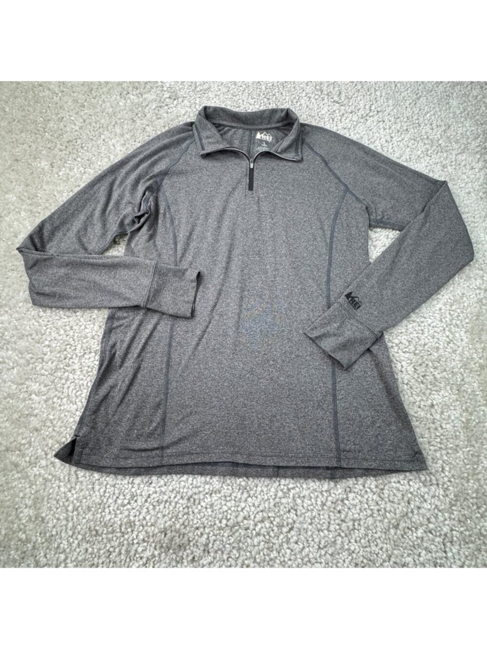 Rei Co-Op Active Pursuits Long Sleeve Quarter Zip Base Layer Gray Womens Large